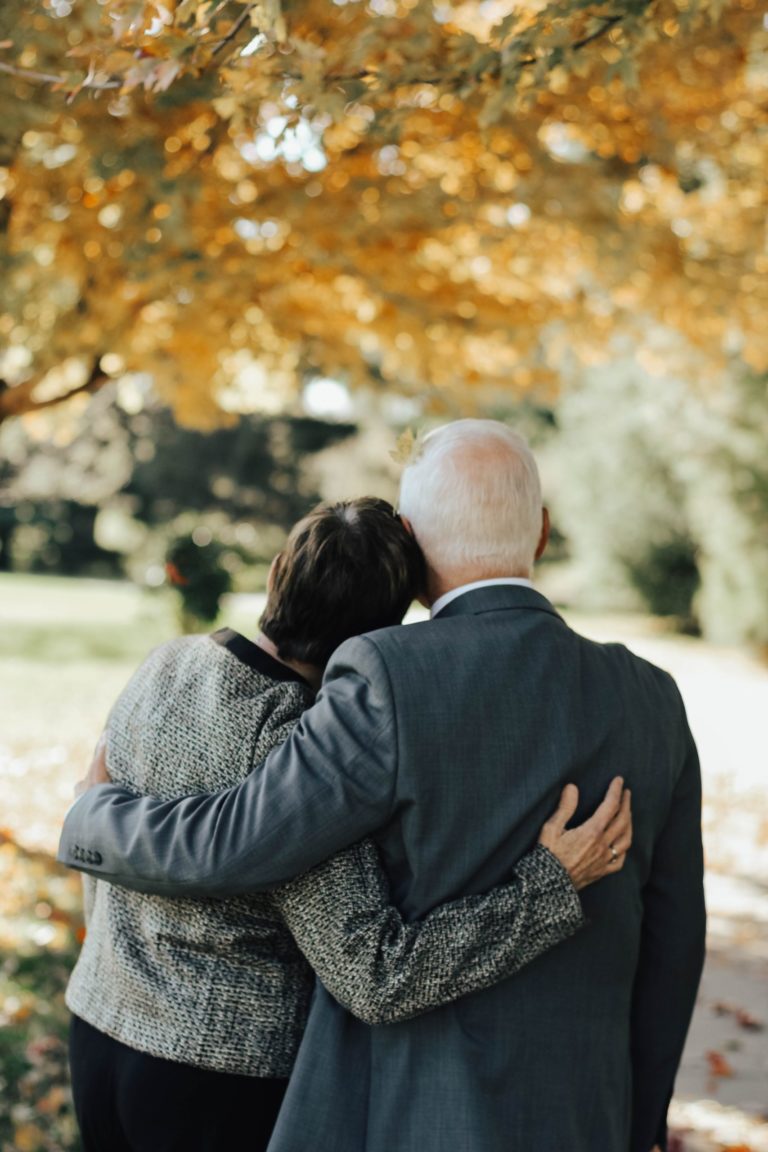 a man and woman hugging